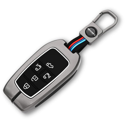 Keycept Metal Alloy Car Key Cover for Toyota Vellfire 5 Button Smart Key with keychain (Type M1)