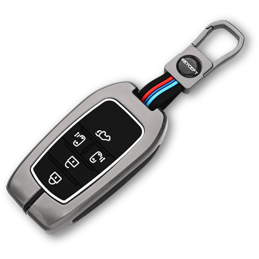 Keycept Metal Alloy Car Key Cover for Toyota Vellfire 5 Button Smart Key with keychain (Type M1)