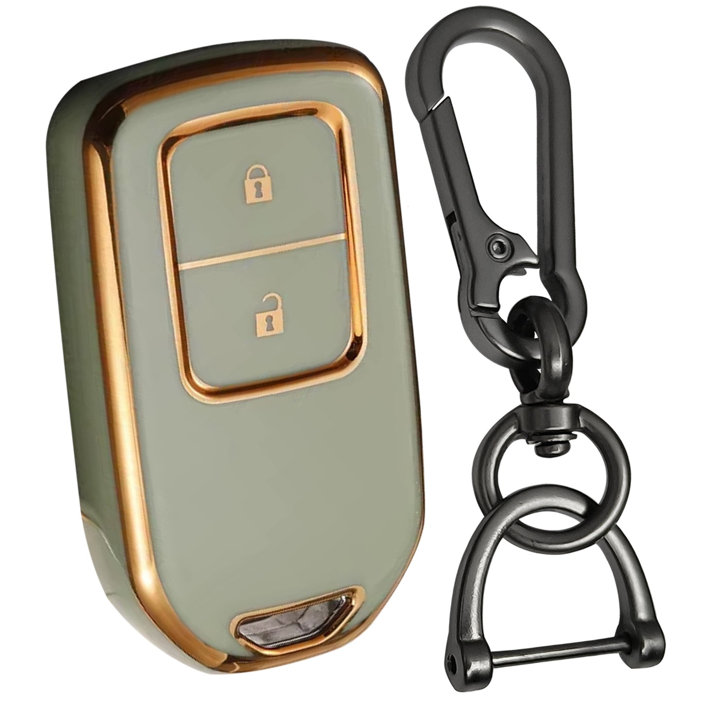 Gold Line TPU Key Cover with Keychain K1