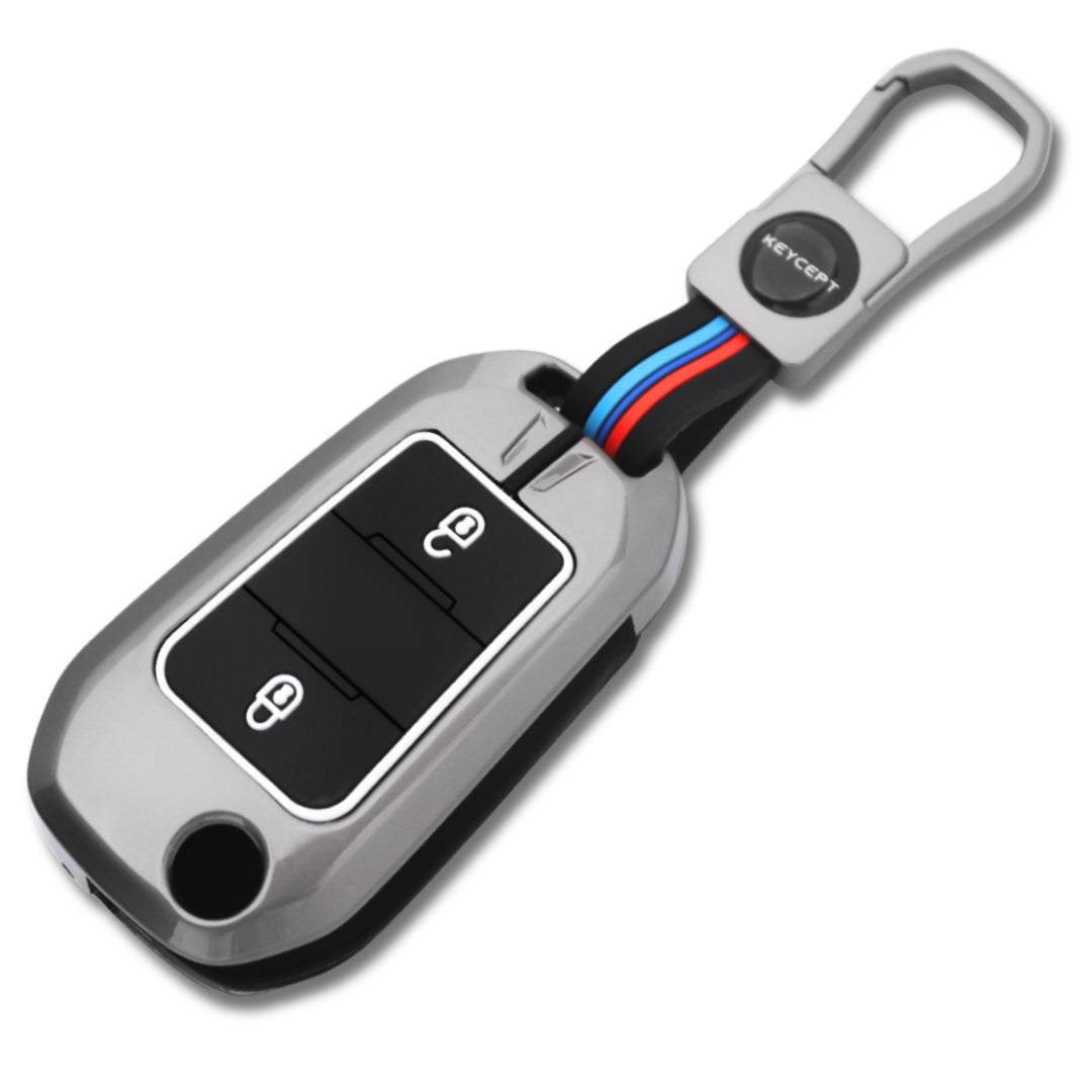 Citroen Metal Silicone Key Cover with Keychain(Type M1)