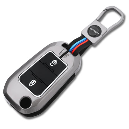 Citroen Metal Silicone Key Cover with Keychain(Type M1)