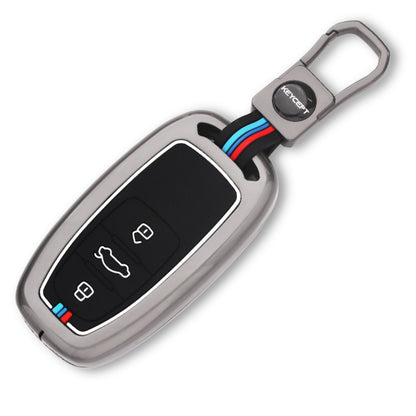 Audi Metal Alloy Key Cover with Keychain (Type M1)