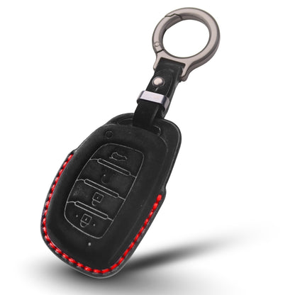 Hyundai Alcantara Crest Car Key Cover with Keychain (Type K10)