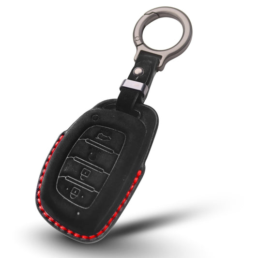 Hyundai Alcantara Crest Car Key Cover with Keychain (Type K10)