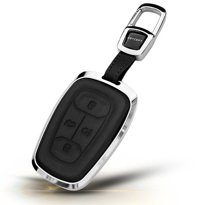Tata Titanium Genuine Leather Car Key Cover  with Keychain (Type M7)