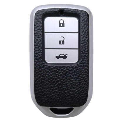 Leather Key Cover Compatible with Honda | Accord | Amaze Jazz | CR-V | WR-V| Elevate 3 Button Smart Key