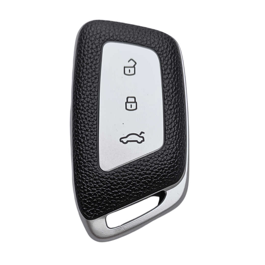 Leather Key Cover Compatible with MG Hector 3 Button Smart Key