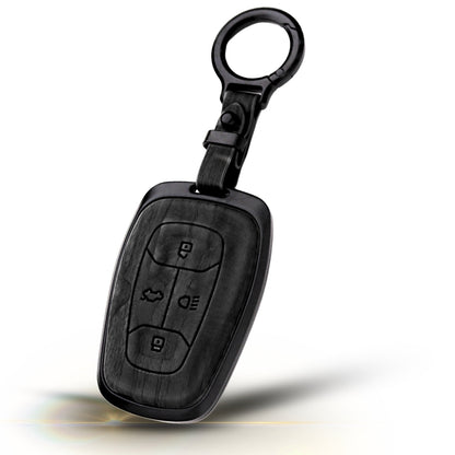 Tata Noir Wood Car Key Cover with Keychain (Type M8)