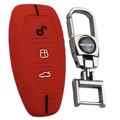 Silicone key cover Compatible for Ford Ecosport Smart Key with Keychain 2.