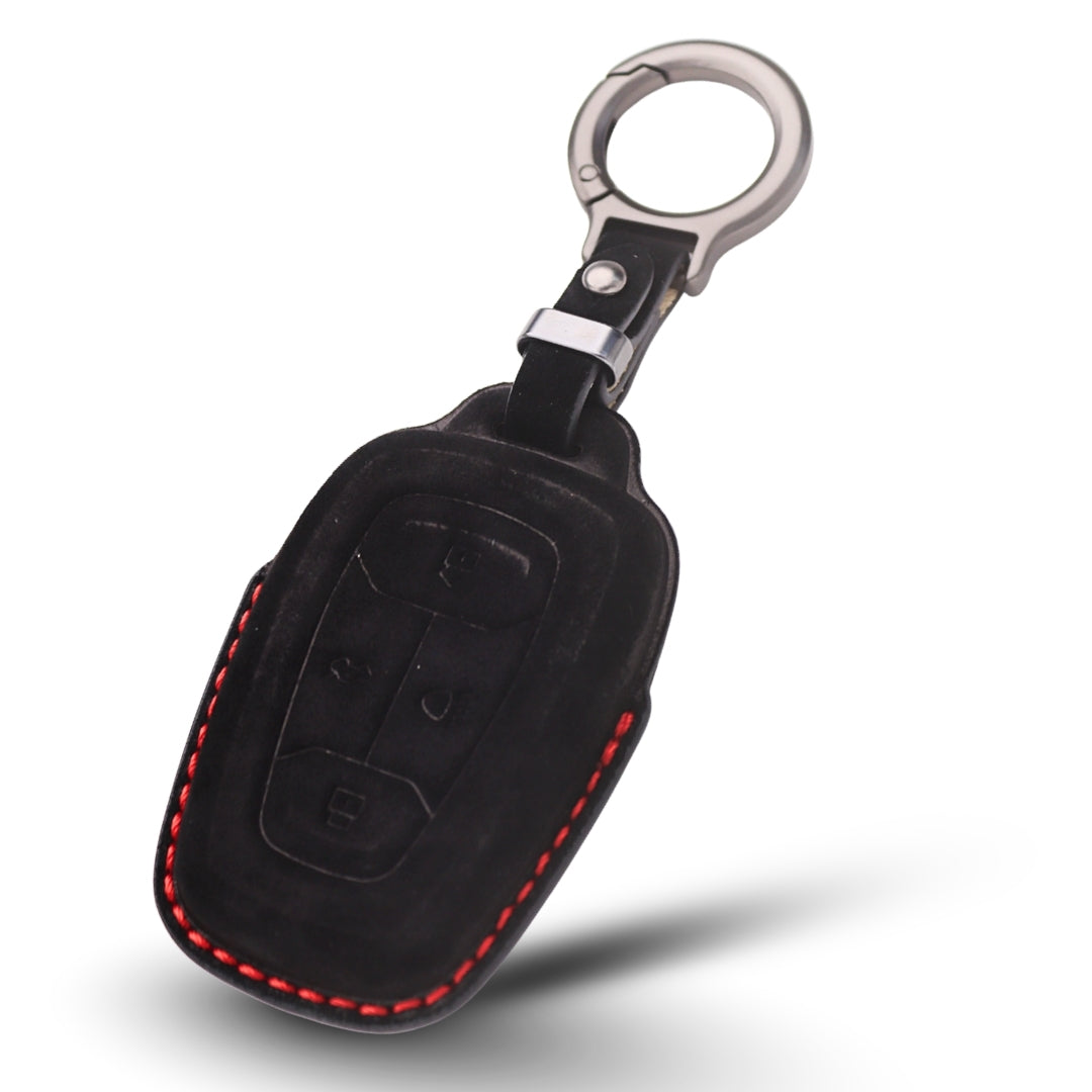 TATA Alcantara Crest Car Key Cover with Keychain (Type 10)