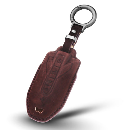 Mahindra Alcantara Crest Car Key Cover with Keychain (Type K10)