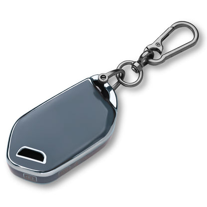 Keycept Silver Line TPU Car Key Cover for Kia Syros, EV6, EV9 4 Button smart key with keychain (Type K1)