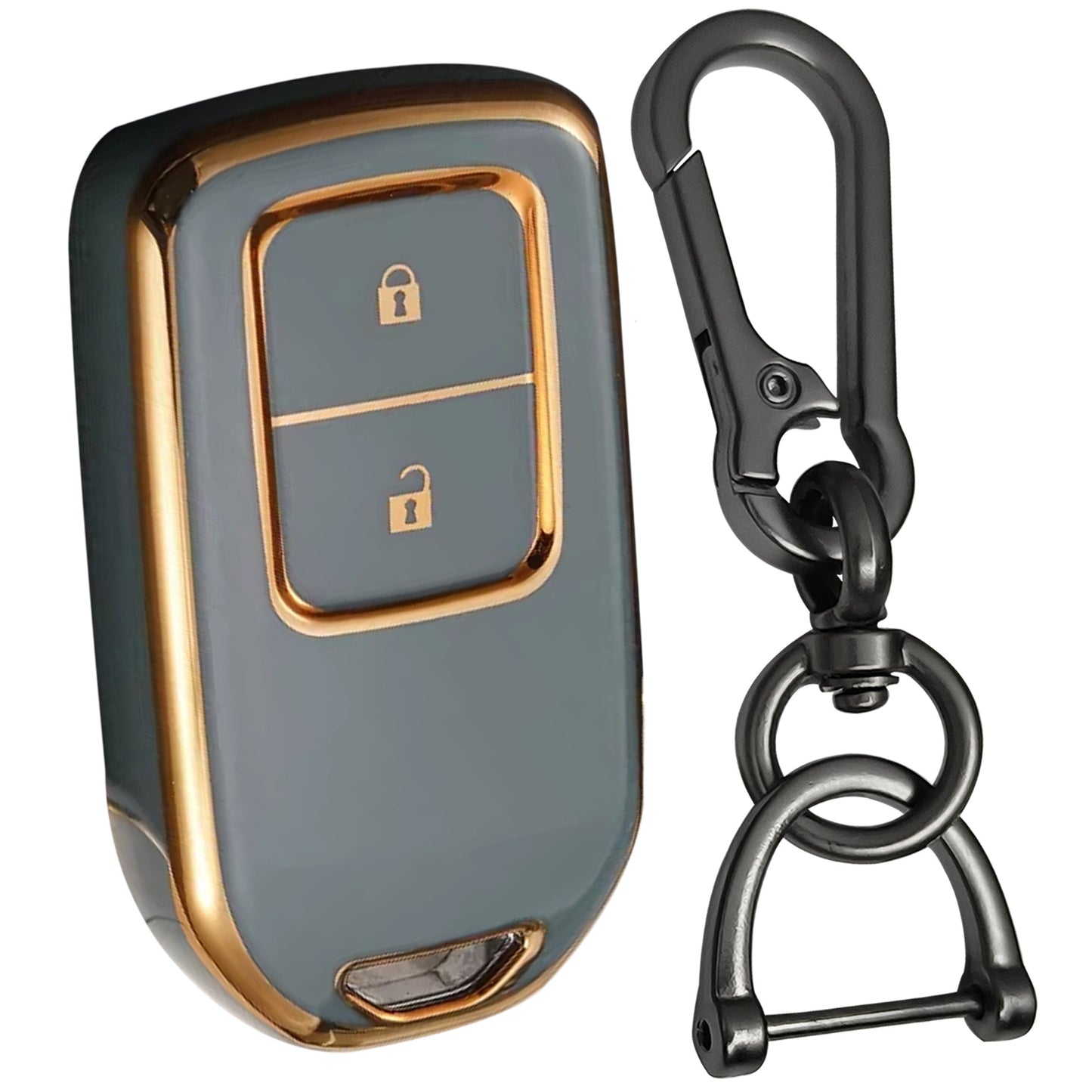Gold Line TPU Key Cover with Keychain K1