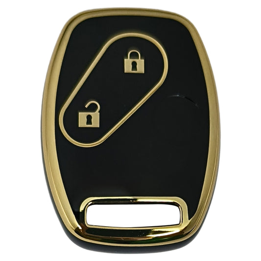 honda accord city civic amaze 2 button remote tpu black gold key cover case accessories
