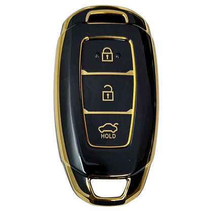 hyundai verna 3b smart tpu black gold key cover case