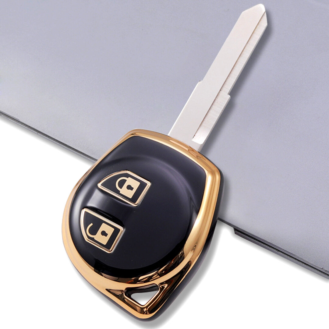suzuki swift ertiga celerio wagonr brezza 2 button remote tpu black gold key cover case accessories