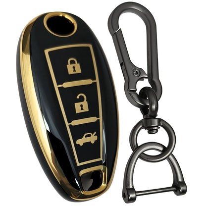 Suzuki 3b Smart key Round black key case keychain