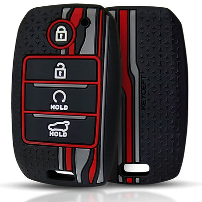 tristar kia 4 button smart key silicone key cover case accessories black
