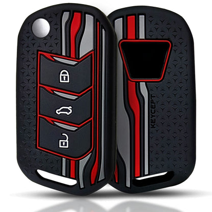 tristar mahindra marazzo 3 button flip key silicone key cover case accessories black