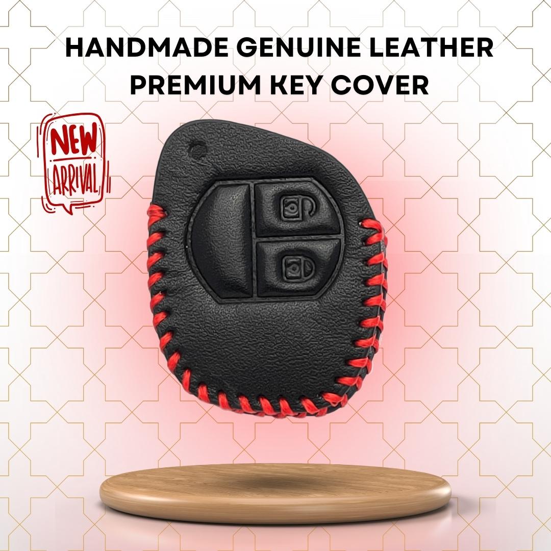Classic Leather Key Cover Compatible for Suzuki Swift | Baleno | Celerio | XL6 | WagonR | Ertiga | Brezza | Alto | Fronx | Ciaz | Jimny 2B Remote Key with keychain
