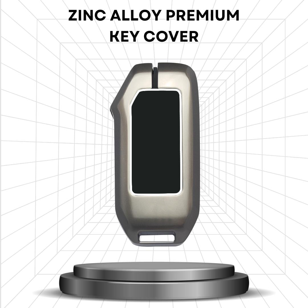 Metal Alloy Key Cover Compatible for Kia Seltos | Sonet 2023 4 Button Smart Key