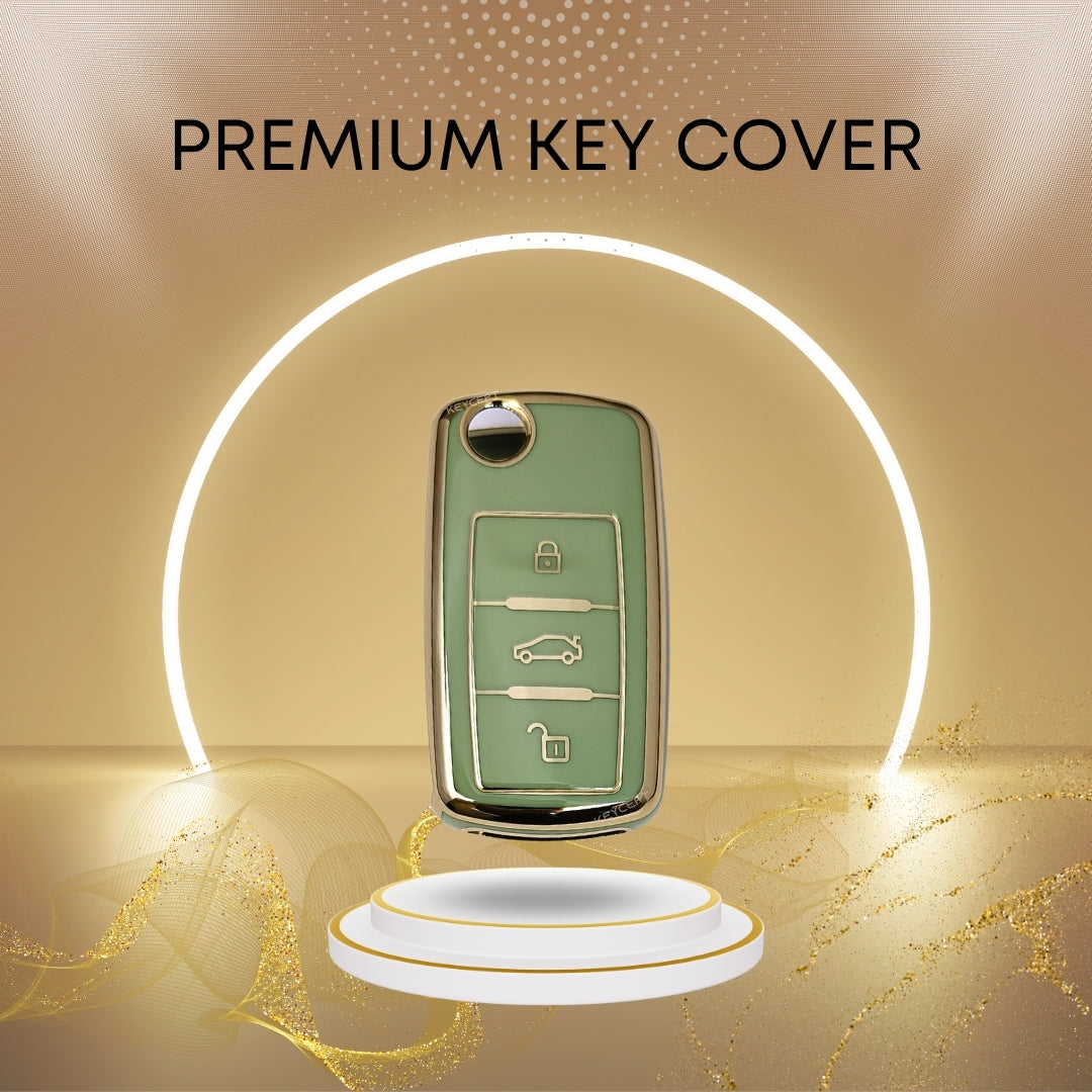 Skoda/ Volkswagen Gold Line TPU Key Cover with Keychain