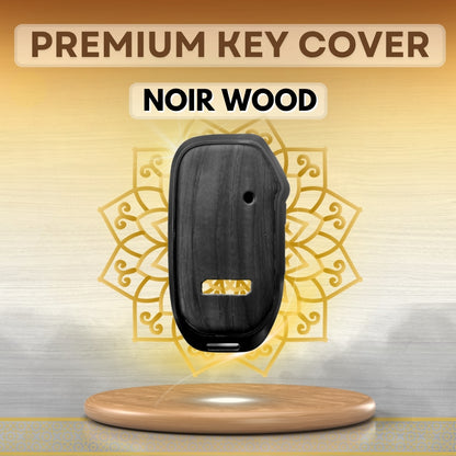 Kia Noir Wood Car Key Cover with Keychain (Type M8)