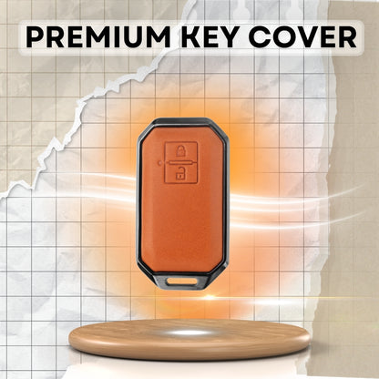 Suzuki Titane Genuine Leather Car Key Cover with Keychain (Type M7)