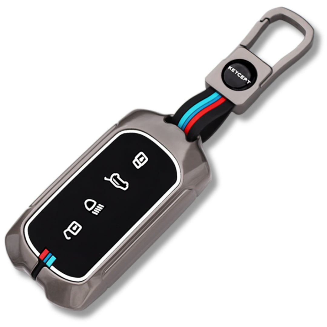 Tata Metal Alloy Key Cover with Keychain.(Type M1)