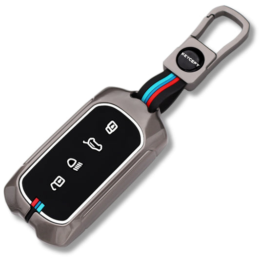 Tata Metal Alloy Key Cover with Keychain.(Type M1)
