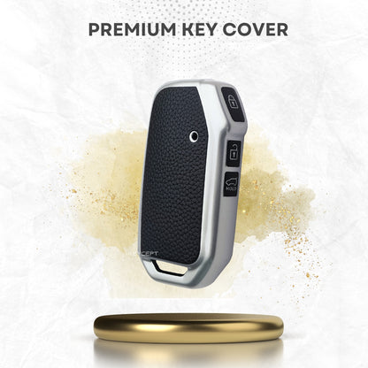 Kia TPU Leather Key Cover with Keychain. (Type 2)