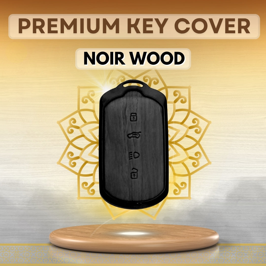 Tata Noir Wood Car Key Cover with Keychain (Type M8)