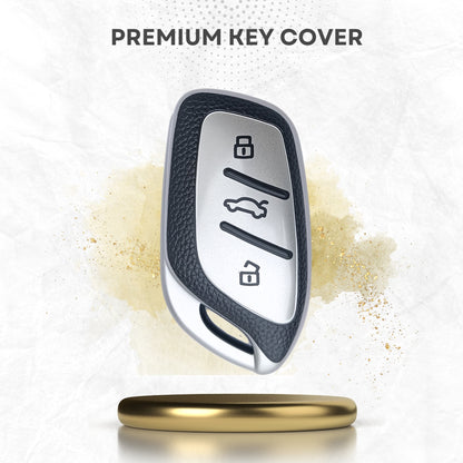 Leather Key Cover Compatible for MG ZS |  EV | and Astor 3 Button Smart Key
