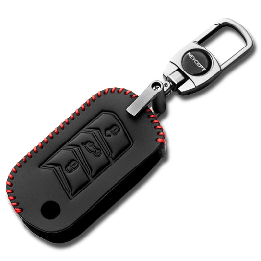 Mahindra Classic Leather Key Cover with keychain (Type 2)