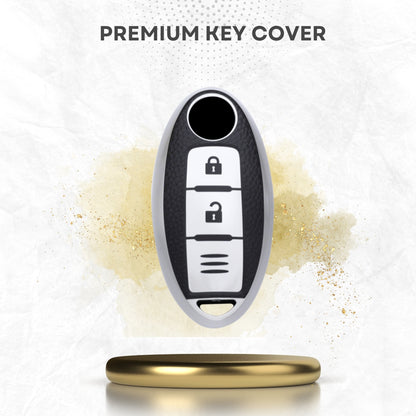 Nissan TPU Leather Key Cover with Keychain (Type 1)