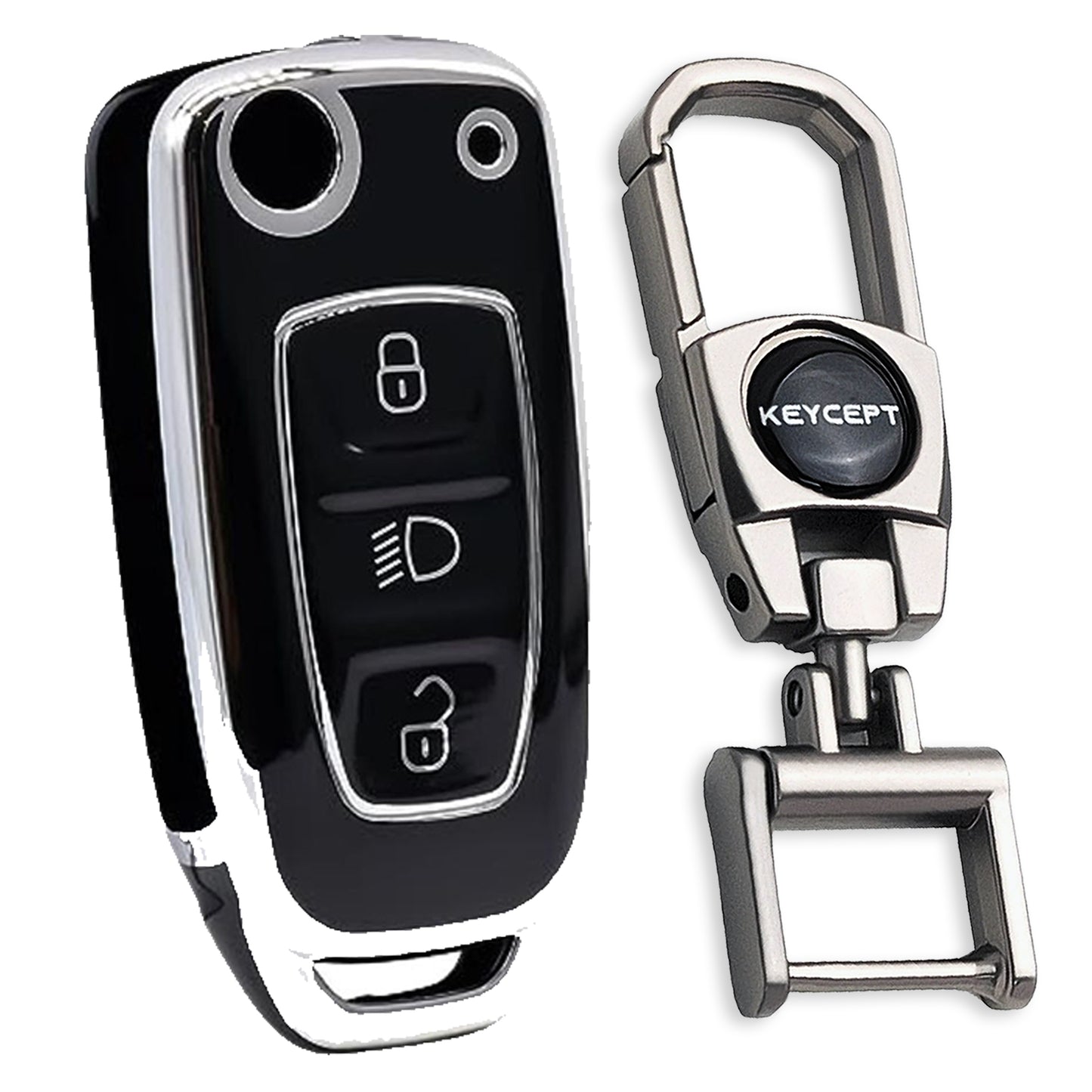 Tata Silver Line TPU Key Cover with Keychain