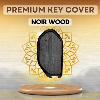 Kia Noir Wood Car Key Cover with Keychain (Type M8)