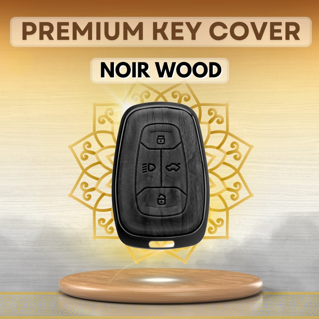 Tata Noir Wood Car Key Cover with Keychain (Type M8)