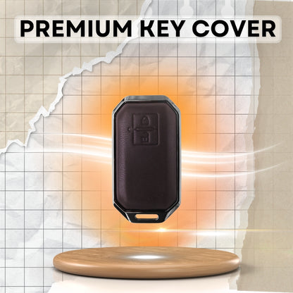 Suzuki Titane Genuine Leather Car Key Cover with Keychain (Type M7)