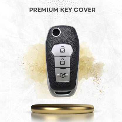 Ford TPU Leather Key Cover with Keychain. (Type 2)