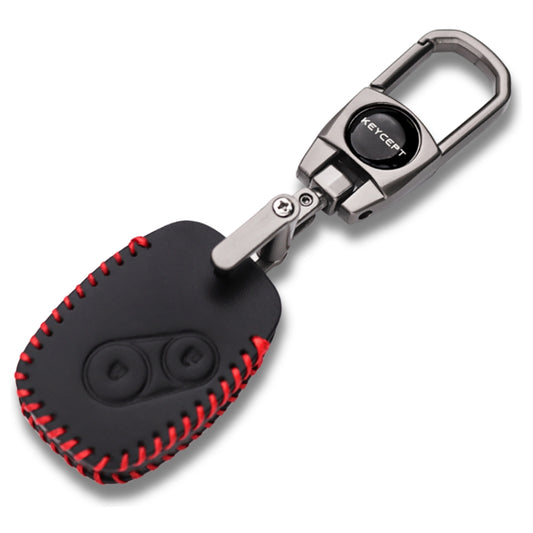 keycept leather key cover For Honda City, Jazz, WR-V, Amaze 2014 + Models 2 Button Remote Key with Keychain.