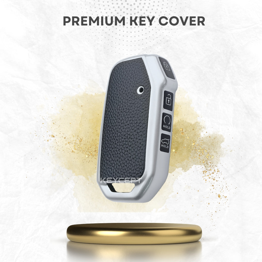 Kia TPU Leather Key Cover with Keychain. (Type 2)