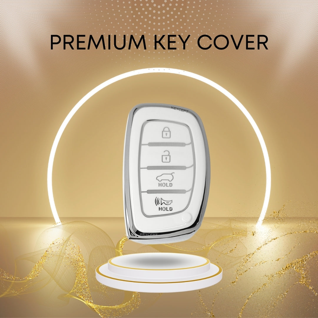 Hyundai Silver Line TPU Key Cover with Keychain