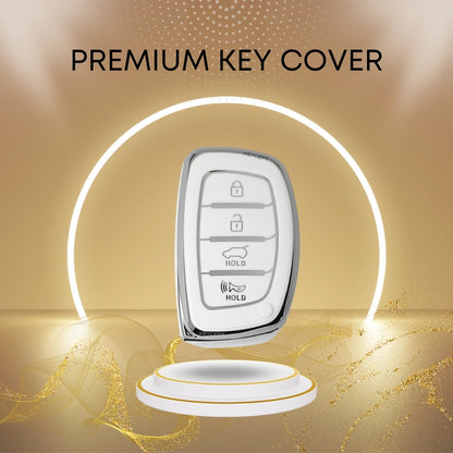 Hyundai Silver Line TPU Key Cover with Keychain