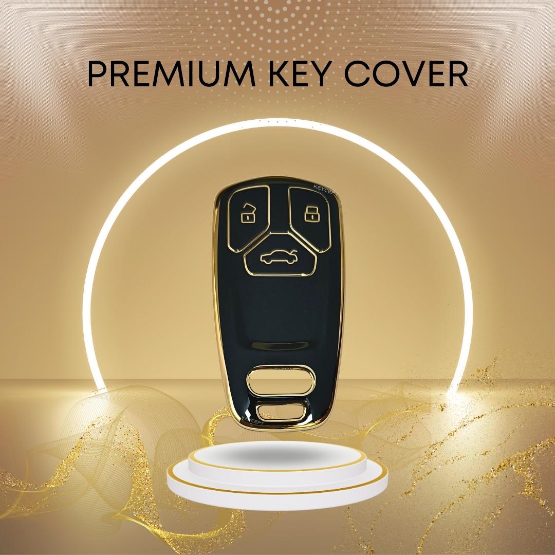 audi a4 a5 a7 a8 3b smart tpu black gold key cover accessories keychain