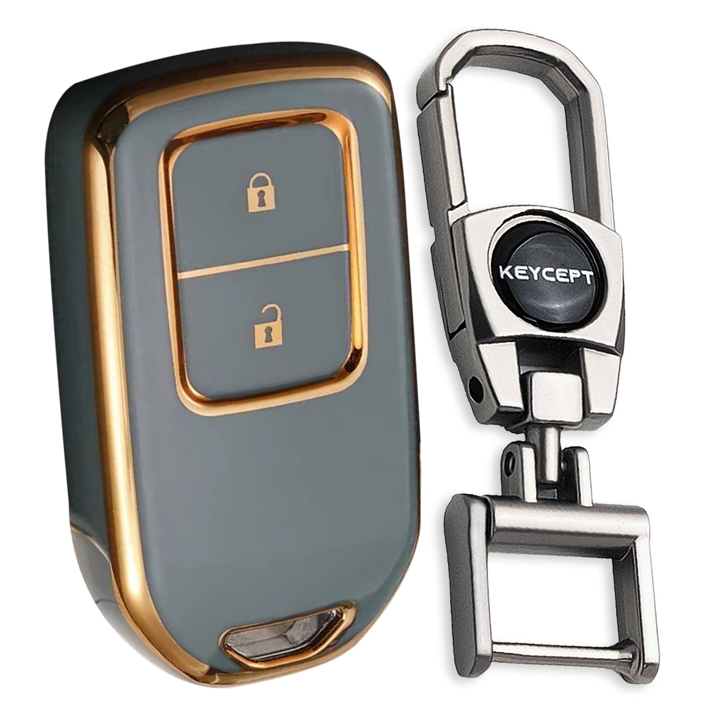 Honda Gold Line TPU Key Cover with Keychain