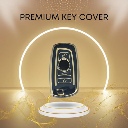 bmw x3 x4 m5 3button smart tpu black gold key case keychain
