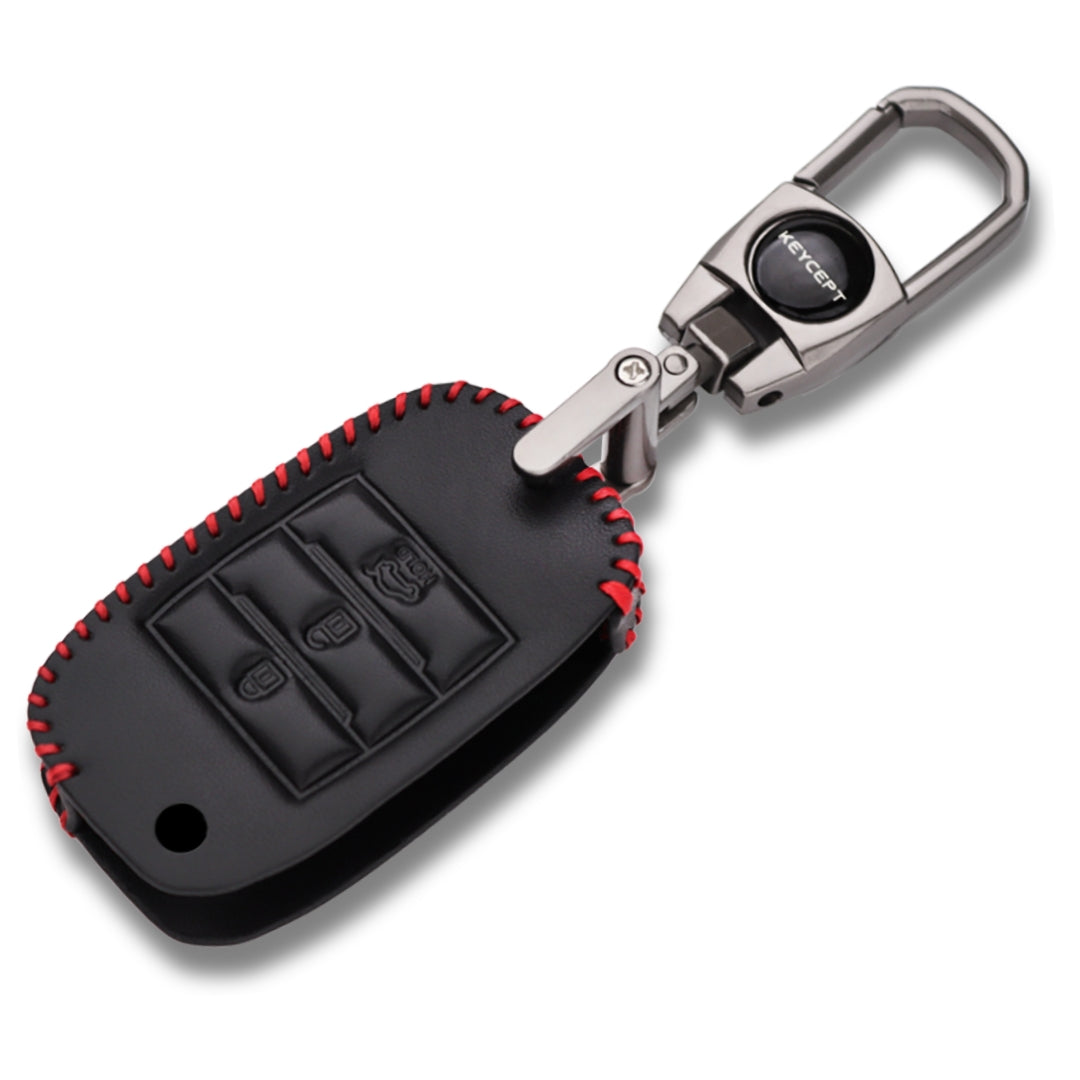 Kia Classic Leather Key Cover with keychain (Type 2)