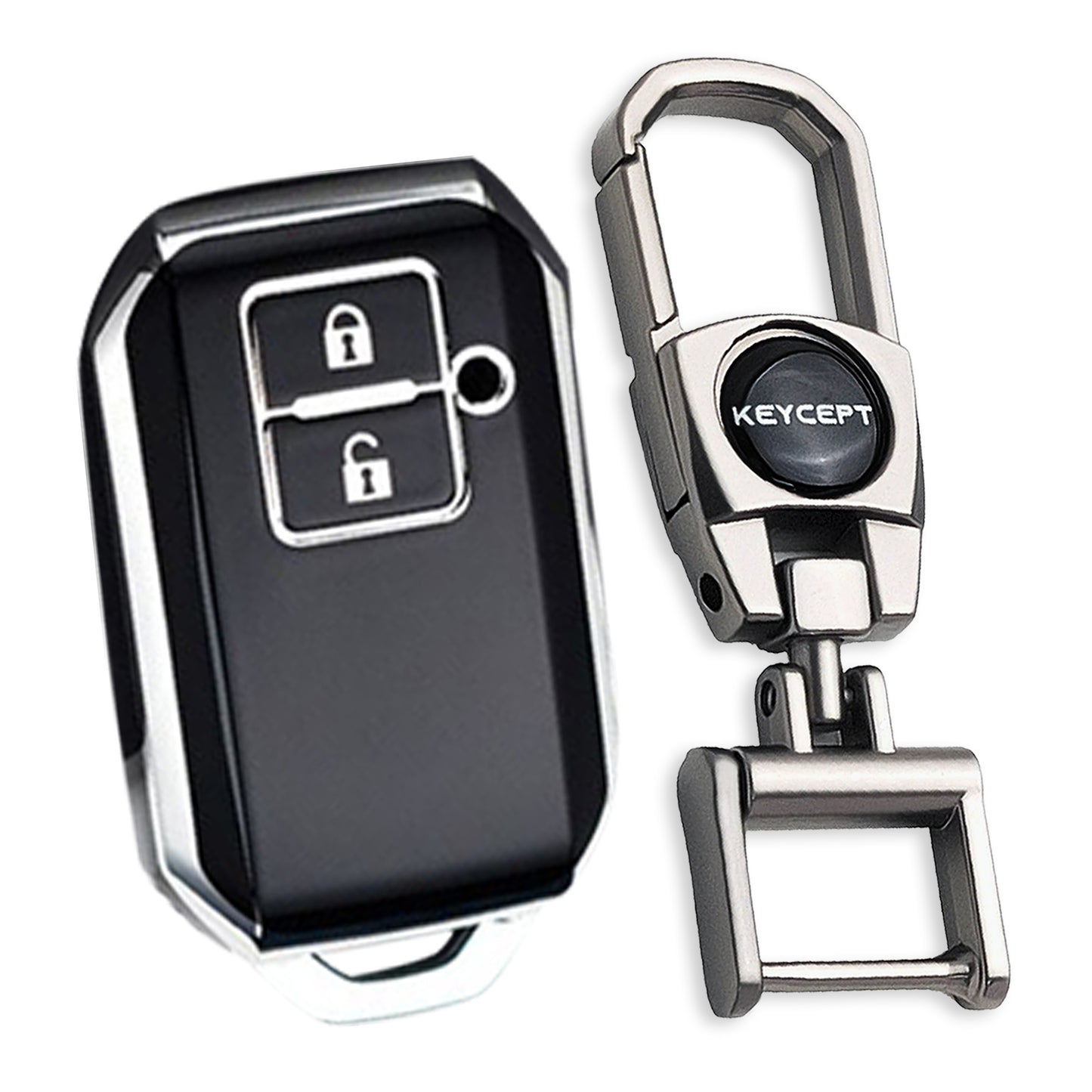 Suzuki Silver Line TPU Key Cover with Keychain