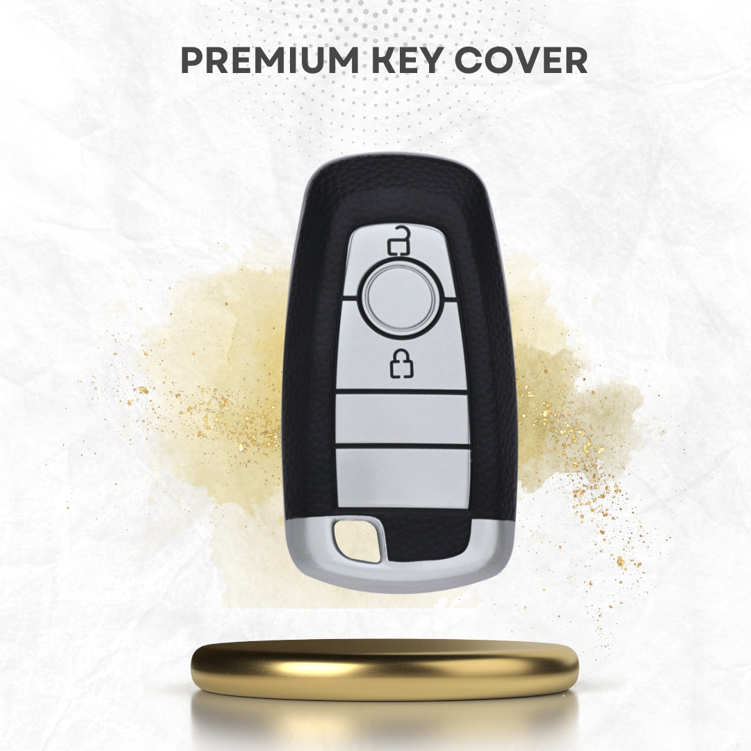 Ford TPU Leather Key Cover With Keychain. (Type K2)